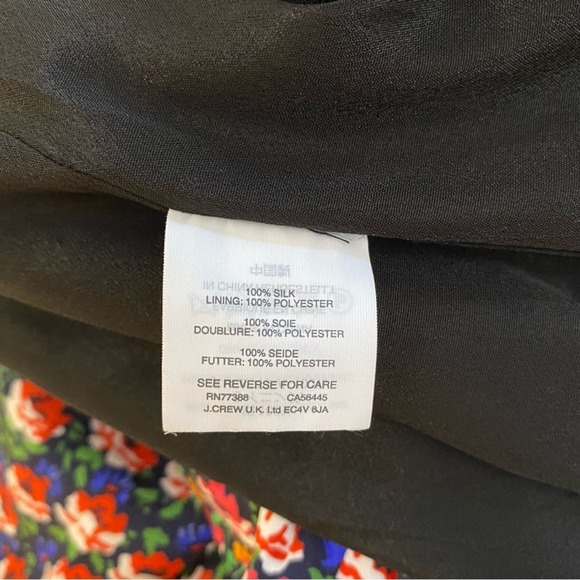 J.Crew Collection Women's Silk Midi Skirt Size XS Floral Ratti Midnight Belted - Picture 7 of 11